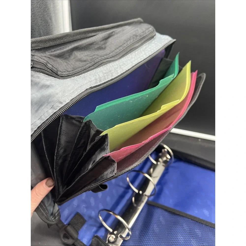 Case-It Blue Zipper Binder 3-Inch Capacity with 5-Tab Expanding File
